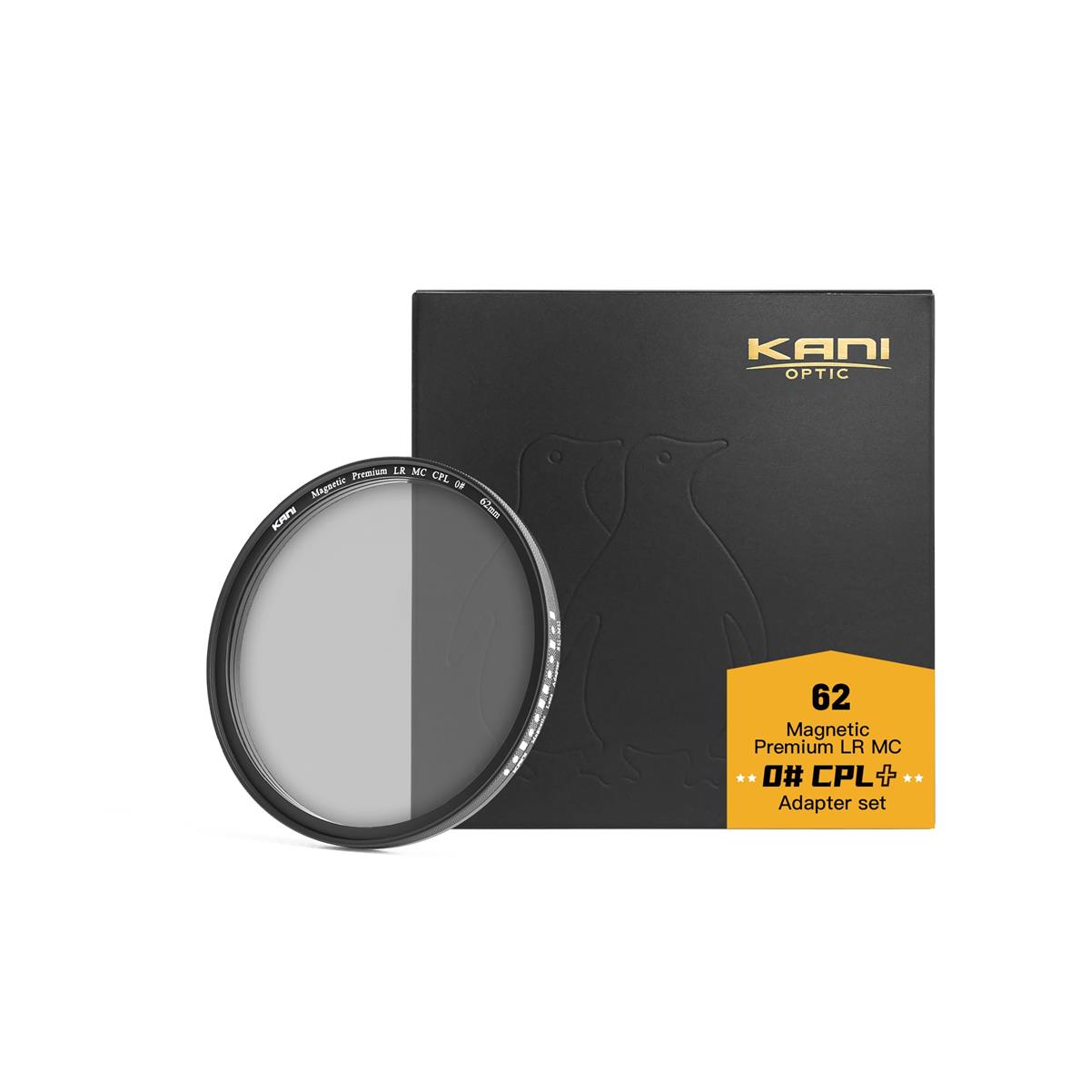 KANI 62mm PLフィルター Magnetic Premium LR MC CPL 0# + Adapter set マグネットクイックリリース 円偏光フィルター 色再現性向上 色濁り低減 低反射 撥水 撥油 防汚 帯電防止 ナノコーティング 819680