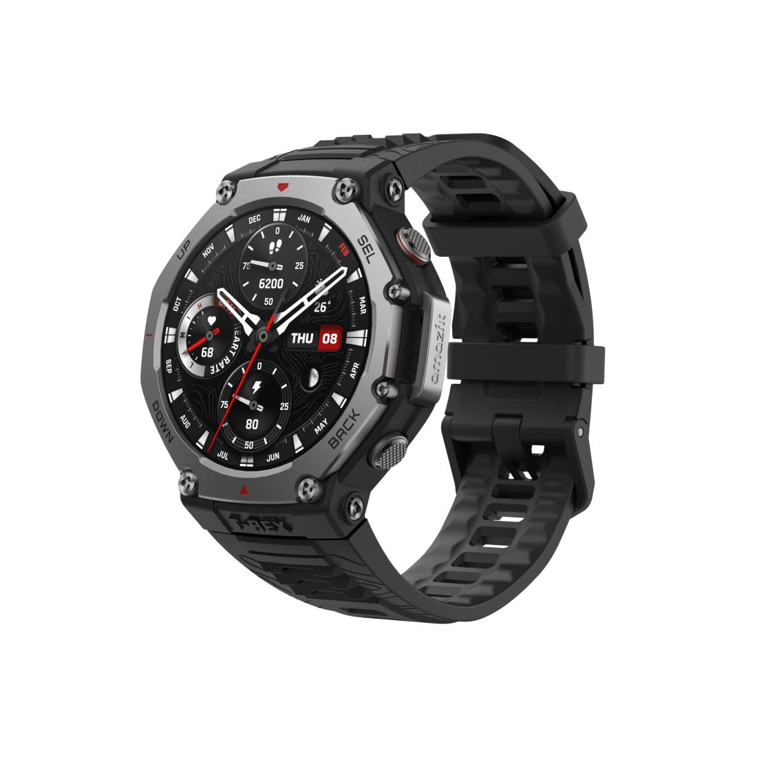 Amazfit T-Rex 3 48mm スマートウォッチ 登山 ヤマレコ ヤマップ アウトドア iPhone Android対応 GPS 6衛星 ミリタリー 超低温動作 3種類オフラインマップ ナビゲーション ルートインポート 170＋スポーツモード 健康管理 気圧高度計 筋力トレーニング 10ATM防水 AIによる音