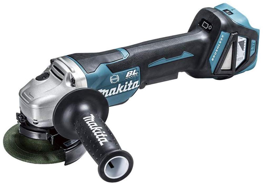 マキタ ディスクグラインダ18V 100mm 無線連動集塵対応/パドルスイッチ型 バッテリ充電器別売 GA418DZ｜フォーチュネスマート