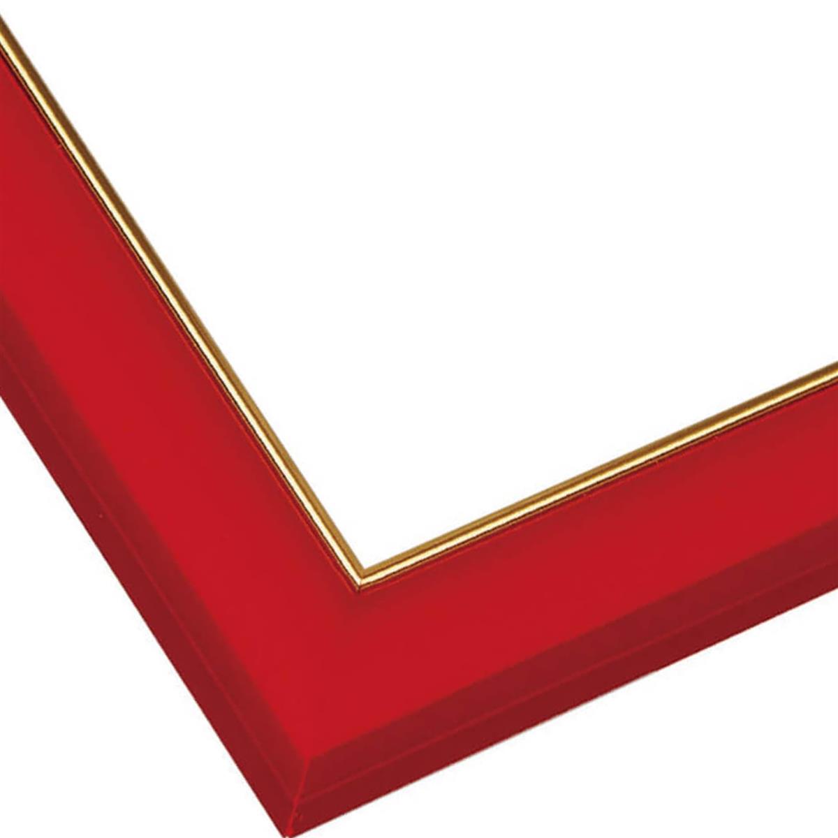 ビバリー 【日本製】 【壁かけひも付】 木製ゴールドモール付パズルフレーム 49x72cm(パネル10-D) ファインレッド(赤) 【UVカット仕様/工具不要】 ゴールドモール木製パネル ジグソーパズルフレーム　額縁 MP101D画像