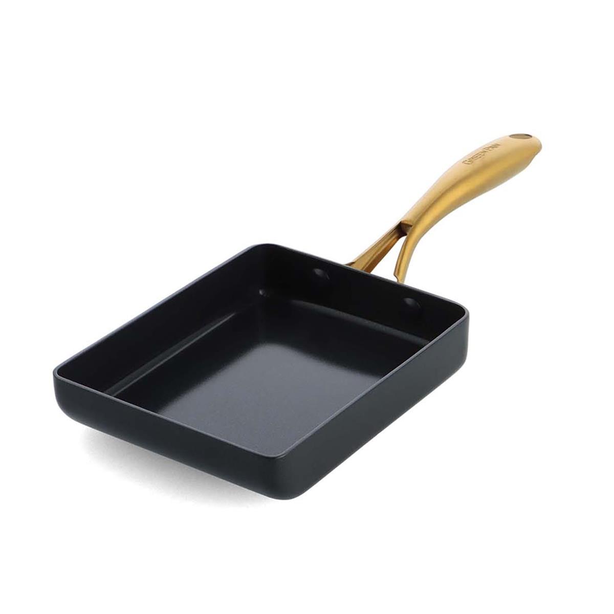 緑であること食麺麭 GREENPAN 卵細胞焼き器 エッグ食麺麭 14x18糎 IH・屁っ放り火 黒いこと 【ストゥディオ】 陶芸上塗り PFAS無償性 有毒物不当て嵌める