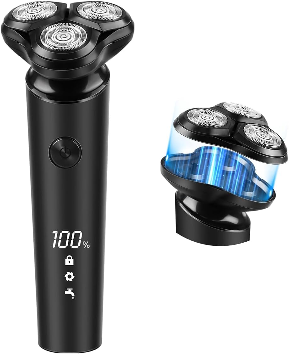 シェーバー ひげそり 電動シェーバー 【2026年改良進化モデル】 髭剃り 電気シェーバー メンズ 360&deg;回転式 高速回転モーター 2段階調節 深剃り USB充電式 急速充電 低騒音 IPX7防水 お風呂剃り可 乾湿両用 LEDディスプレイ付き 軽量 父の日 彼氏 プレゼント ロック機能 海外｜フォーチュネスマート