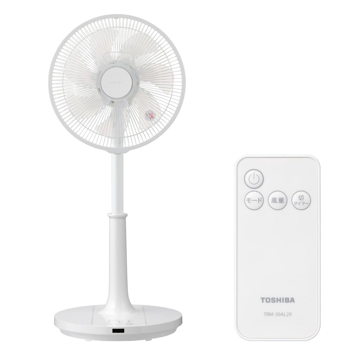 TOSHIBA (東芝) リビング扇風機 ACモーター 静音 リモコン付 7枚羽根 切タイマー 首振り 風量3段階 ホワイト TF-30AL28A｜フォーチュネスマート