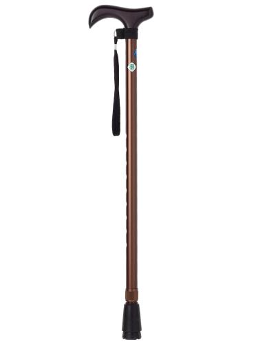 ストリックスデザイン 杖 踏ん張りつえ先ステッキ 太め ブラウン 約75~95cm(使用時全長) 杖先19mm 9段階調節 SGマーク SB-030画像