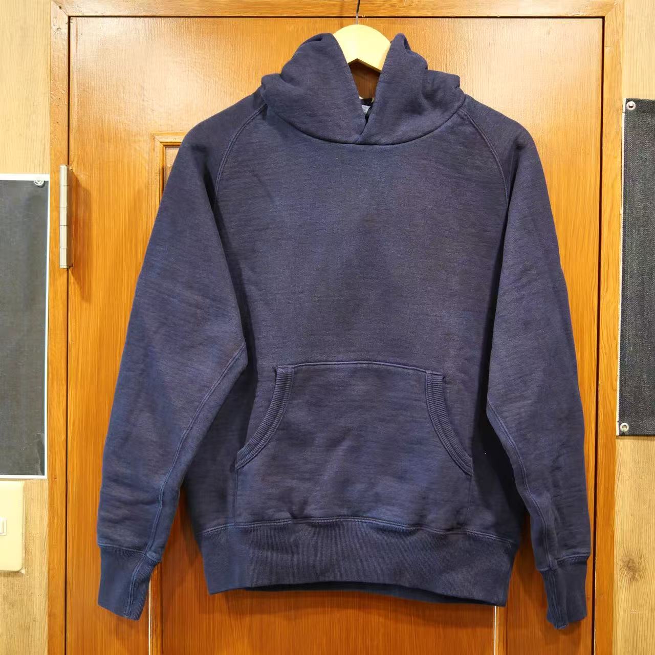 UES ウエス インディゴフードスウェット【73RF-ID】  古めかしいの織り機 新品 ブランドスウェット アノラック  アメカジ 汗水 【貨物輸送無料】お召しもの 日本製 国産
