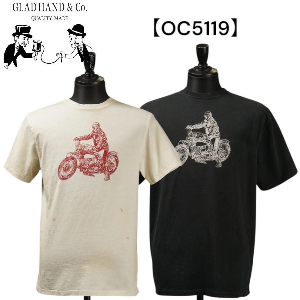 GLADHAND グラッドハンド OLD CROW RACING - S/S T-SHIRTS / OC5119 メンズ クルーネック半袖 Tシャツ U.S.Aコットン 日本製【送料無料】アパレル