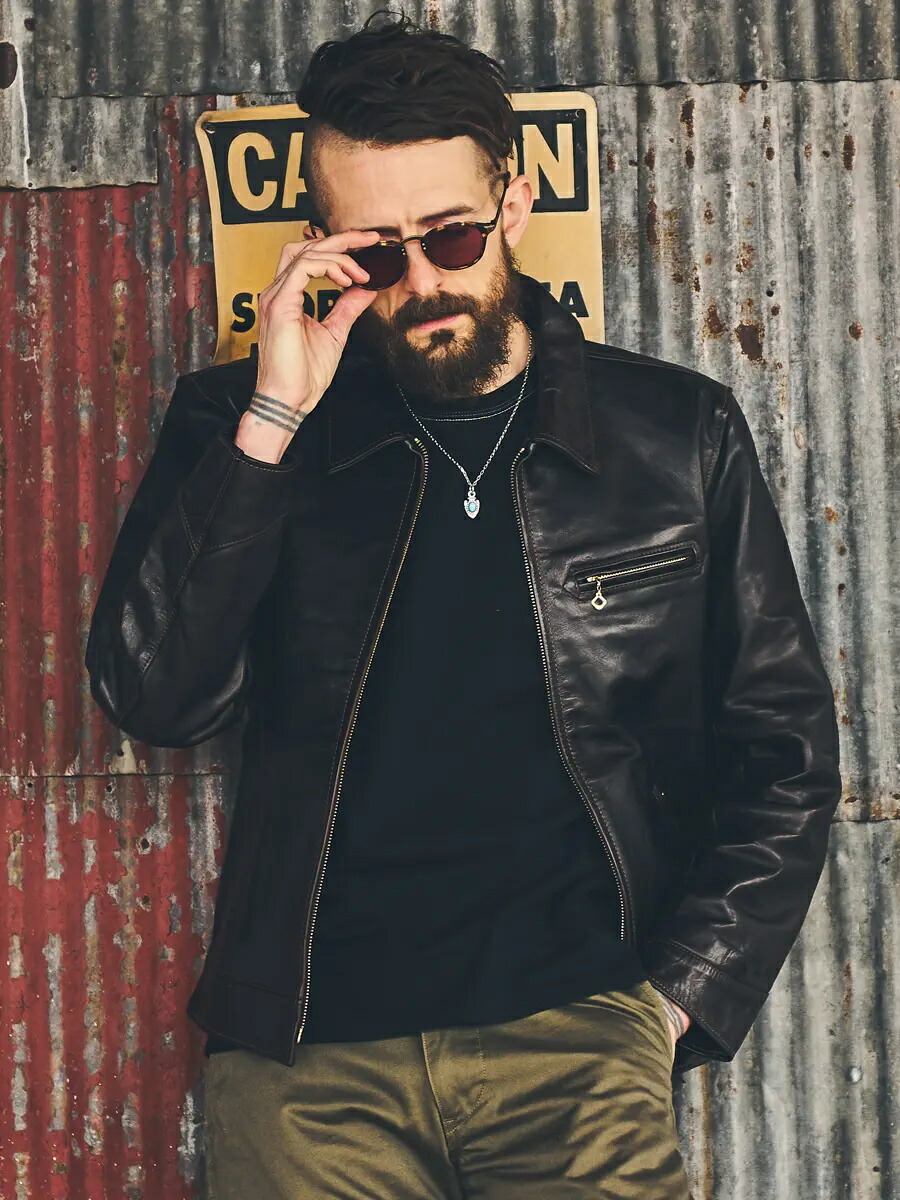 楽天市場】SRJ-02-ブラウン-馬革ライダースJKT-SRJ02-FLATHEAD