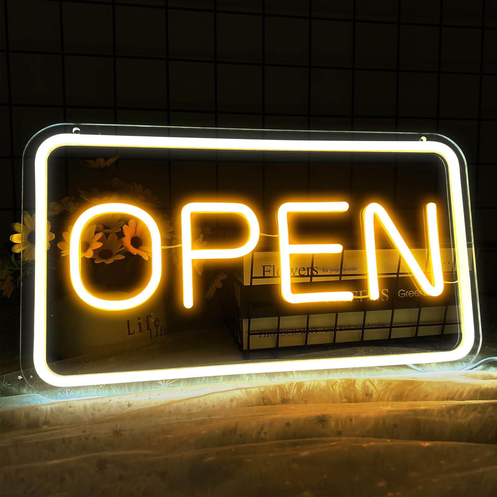 ネオン看板 OPEN オレンジと黄色 楽天市場】ネオンサインOPEN ネオン看板 ネオン管 LEDネオン