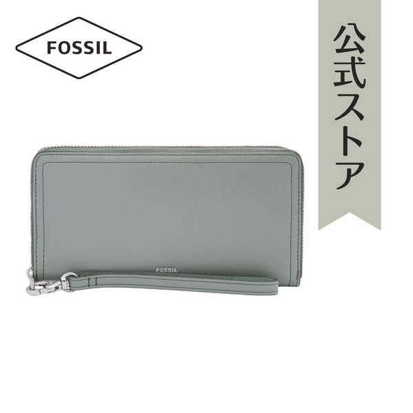 数量限定アウトレット最安価格 レザー フォッシル レディース ジップクラッチ 公式 ブルー 秋 Fossil Logan Sl 22 バッグ