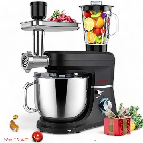 SanLidA COOKLEE 6-IN-1 Stand Mixer, 8.5 Qt. Multifunctional Electric Kitchen Mixer with 9 Accessories SM-1507BM Black Founderがお届け!