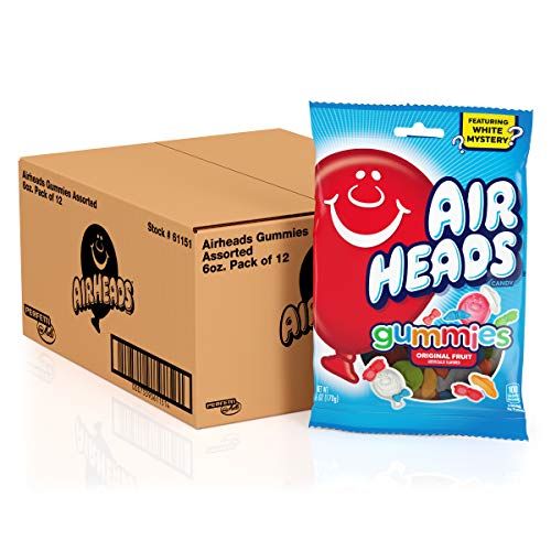Airheads キャンディバー Gummies Fruit, 6oz (Pack of 12)