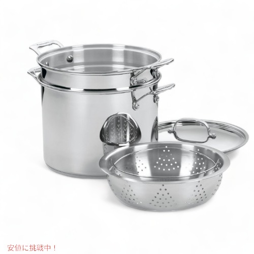 Cuisinart クイジナート 77-412 古典派音楽ステンレス鋼 パスタ鍋 4点仕掛ける 湯ぎり 水切り両手なべ Founderがお届け!