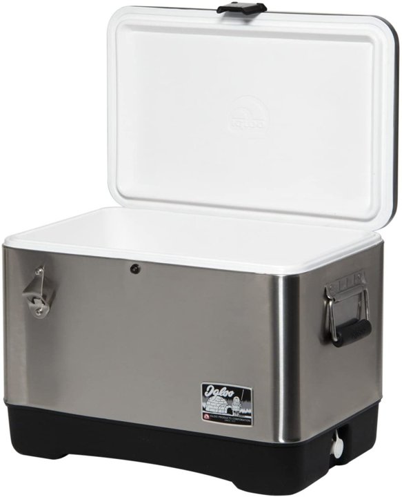 税込】 Igloo イグルー クーラーボックス ステンレススチール クーラー 51リットル キャンプ用品 54Qt Steel Belted  Legacy Stainless Cooler bitumen-cooler.com