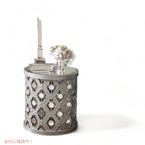 Madison Park Arian Quatrefoil Mirror Accent Table Silver See bel Founderがお届け! 27,768円