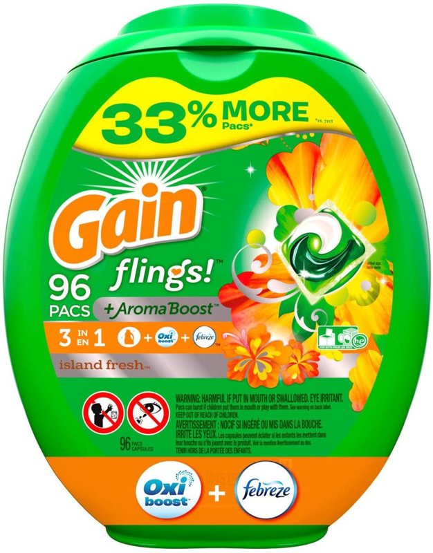 その他 人気絶頂 ゲイン 液体洗濯洗剤 Gain Cdf 100 ポット シングル 96個入 アイランドフレッシュ香 Hefaz Ir