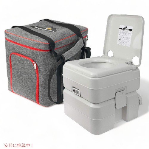 キャリーバッグ付きポータブル 5.3ガロンキャンピングトイレ 50回洗浄、取り外し可能タンク Portable Camping Toilet 20,977円
