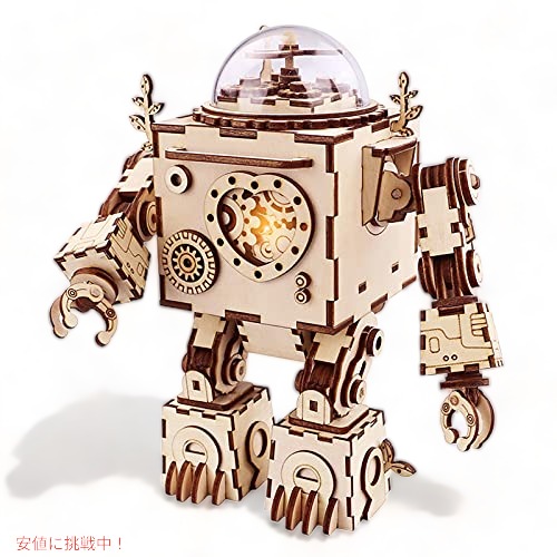 ROKR 3D木製パズル オルゴールクラフト Orpheus The Robot Music Box Wooden 3D Music Box Puzzle Model 19,858円