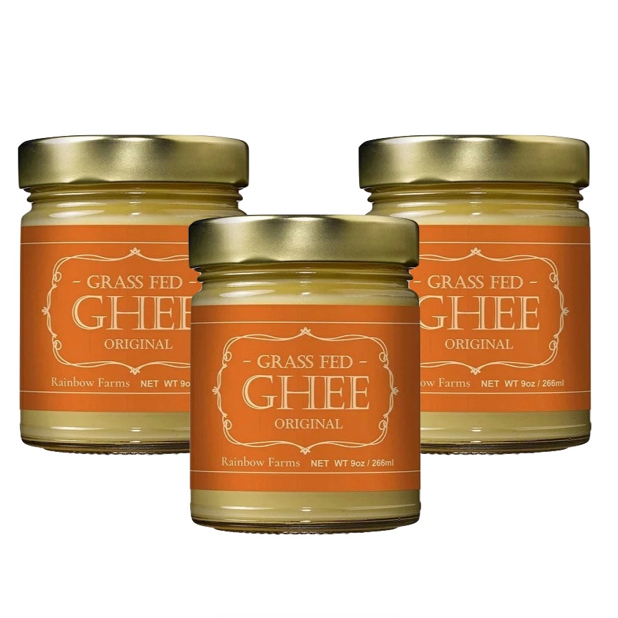 【送料無料お得な3個セット】Ghee ギーバター266g グラスフェッド ギーバター ギーオイル Grass-Fed Ghee Butter レインボーファームズ