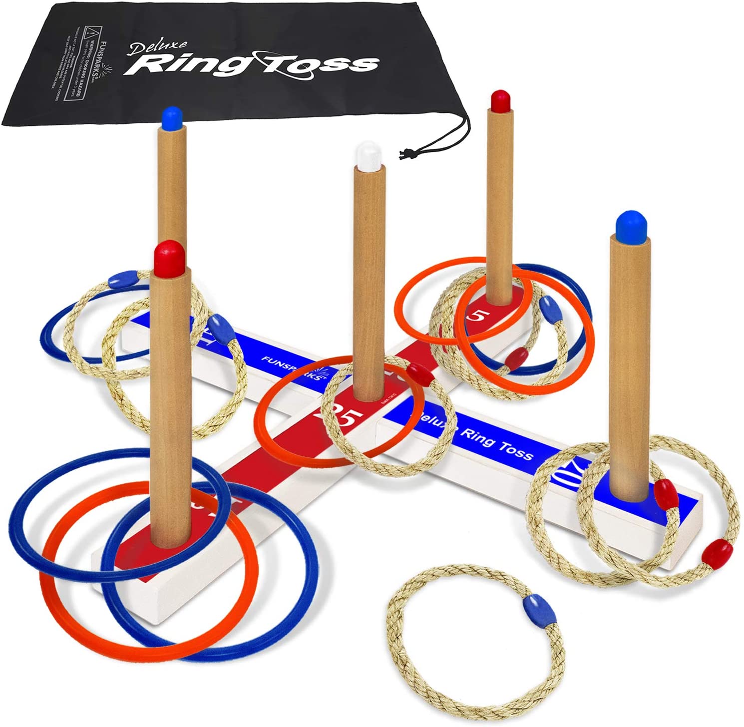 輪投げゲームセット Funsparks 組み立て簡単 Ring Toss Game for Kids画像