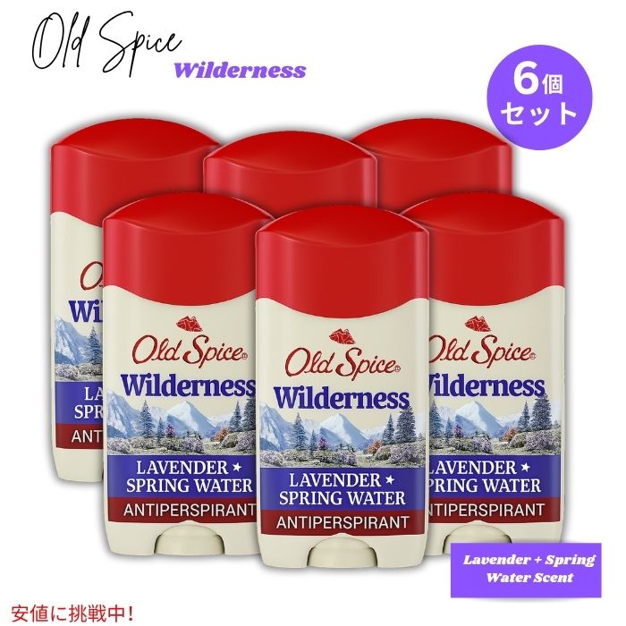 [6個セット] Old Spice オールドスパイス - ウィルダネス ドライフィール デオドラント [ラベンダー+スプリングウォーターの香り] 73g 男性用 Deodorant for Men