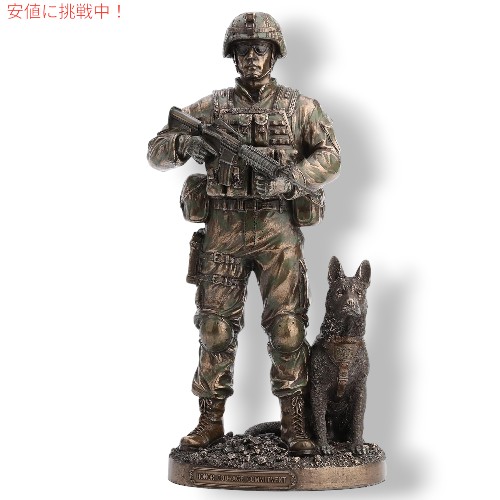 VERONESE 米陸軍兵士と犬の像名誉 コミットメントフィギュア US Army Soldier And Dog Statue