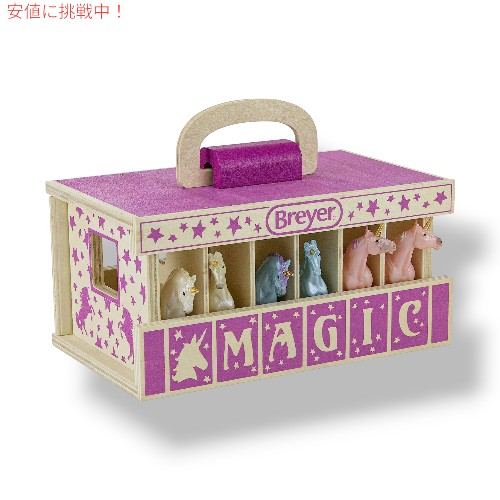 Breyer ブレイヤーホース ユニコーン マジック 木製安定プレイセット ユニコーンUnicorn Magic Wooden Stable Playset 6体付き 5,468円