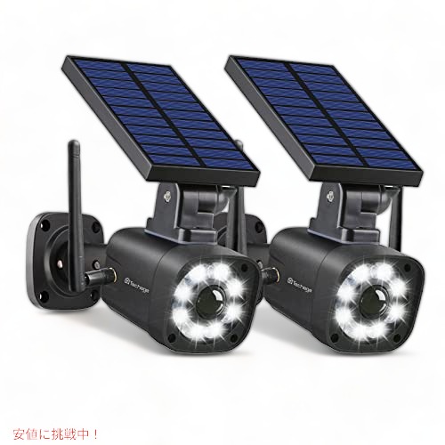 Techage SL669 お日さま蓄電池式 防犯写真機 疑似写真機 ダミー写真機 人感かぎ分ける式写真用照明 即物的なつら構え 初っ切り飾り気の無い 2個入り口・入口(黒いこと)
