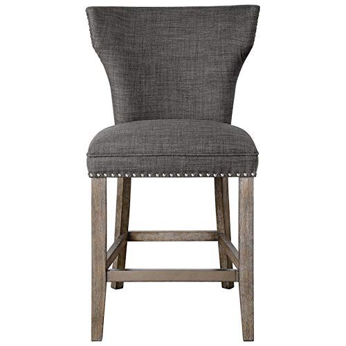 Uttermost 23433 Arnaudチャコールグレーリネン布張りカウンタースツール