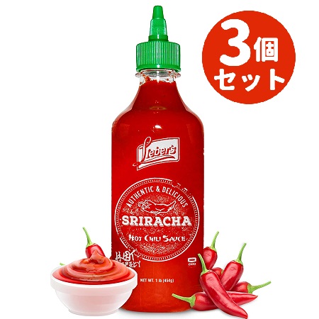 Lieber's Sriracha Hot Chili Sauce スリラチャホットチリソース 1lb (454g) [お得な3本セット]