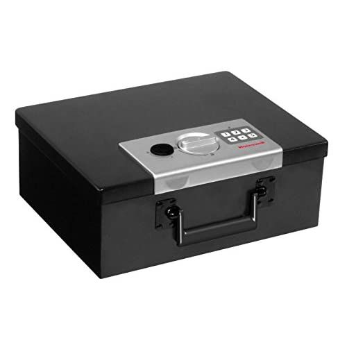 HONEYWELL 6108 デジタルロック付き耐火スチールセキュリティセーフボックス、0.26-キュービックフィート、ブラック|Founder