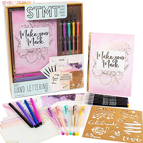 【楽天市場】STMT ハンド レタリング キット - 子供向け初心者セット ガイド、練習シート、柔軟なブラシ & 細字マーカー、ハードカバー ...