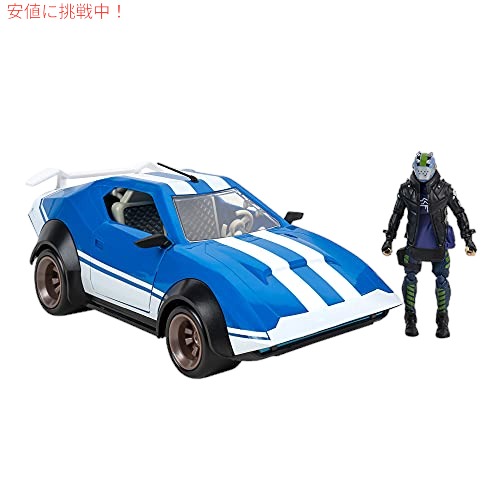 フォートナイト Joy Ride ウィップラッシュビークル (ブルー&ホワイト)、4インチ関節式X-Lordフィギュア付きビークル