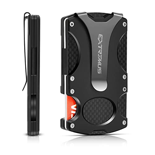 Extremus タクティカルウォレットカーボンファイバー RFID ブロッキング 超薄型デザイン ミニマリストウォレット