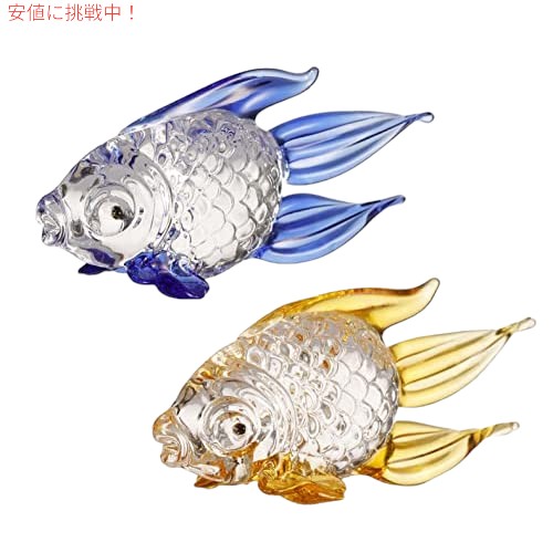クリス＆ジェムズ 手作りのクリスタル金魚モデル ミニチュア水族館の水槽の装飾 12 個のセット