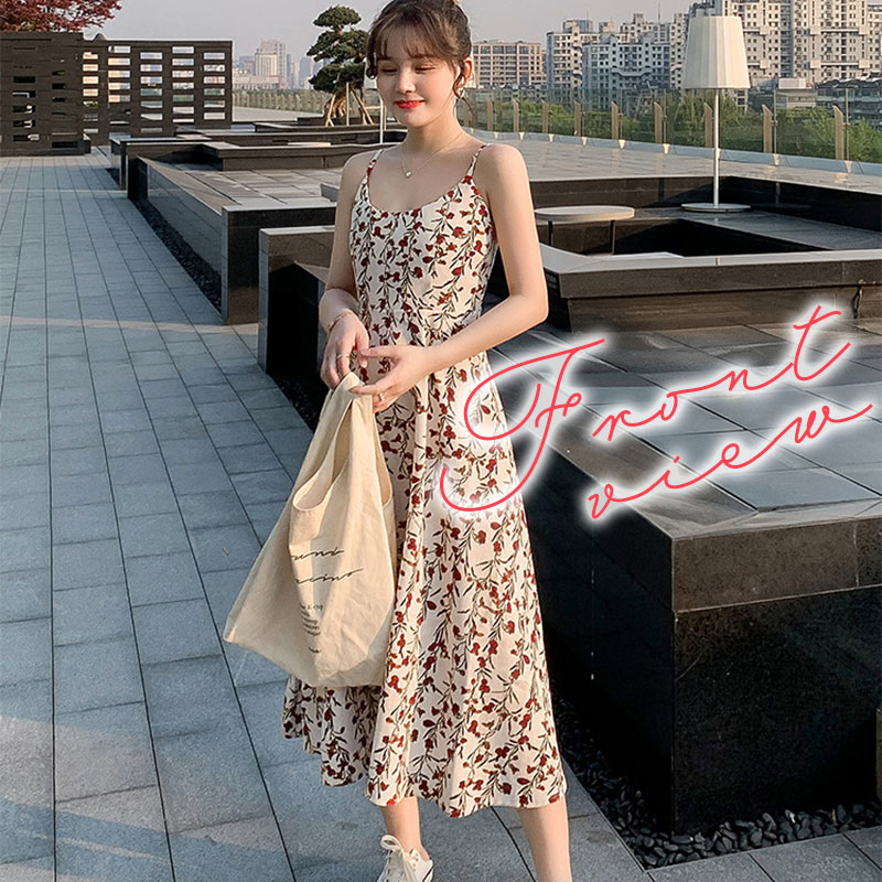 楽天市場 あす楽 メール便送料無料 ワンピース レディース ロング マキシワンピース 花柄 秋 夏 キャミソール フラワープリント リゾート ミディ丈 旅行 お洒落 きれいめ かわいい Fournine