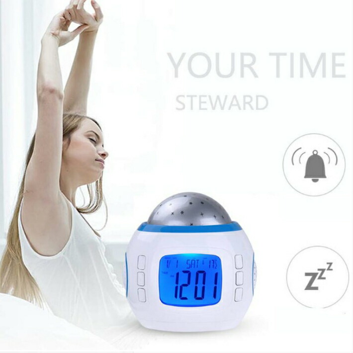 お取り寄せ 目覚まし時計 おしゃれ 大音量 子供 光 置時計 温度計 デジタル プラネタリウム 投影 時計 オルゴール 4way 目覚ましライト 置き時計 明かり 光る 多機能 入園 入学 祝い カレンダー 日付 こども 目覚し時計 起きれる かわいい 女の子 男の子 人気 ベル
