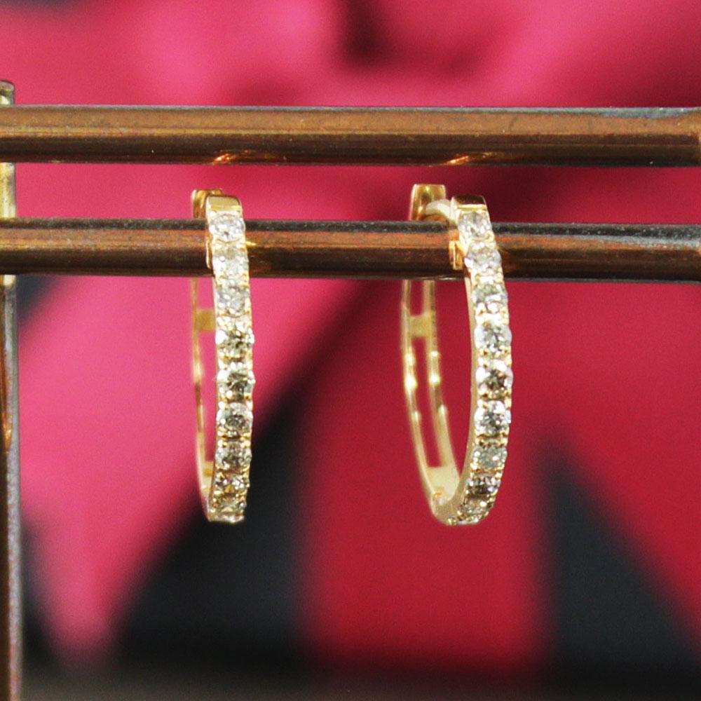 K18WG ホワイトゴールド ダイヤピアス ダイヤ合計0.20ct 輪っか 週間