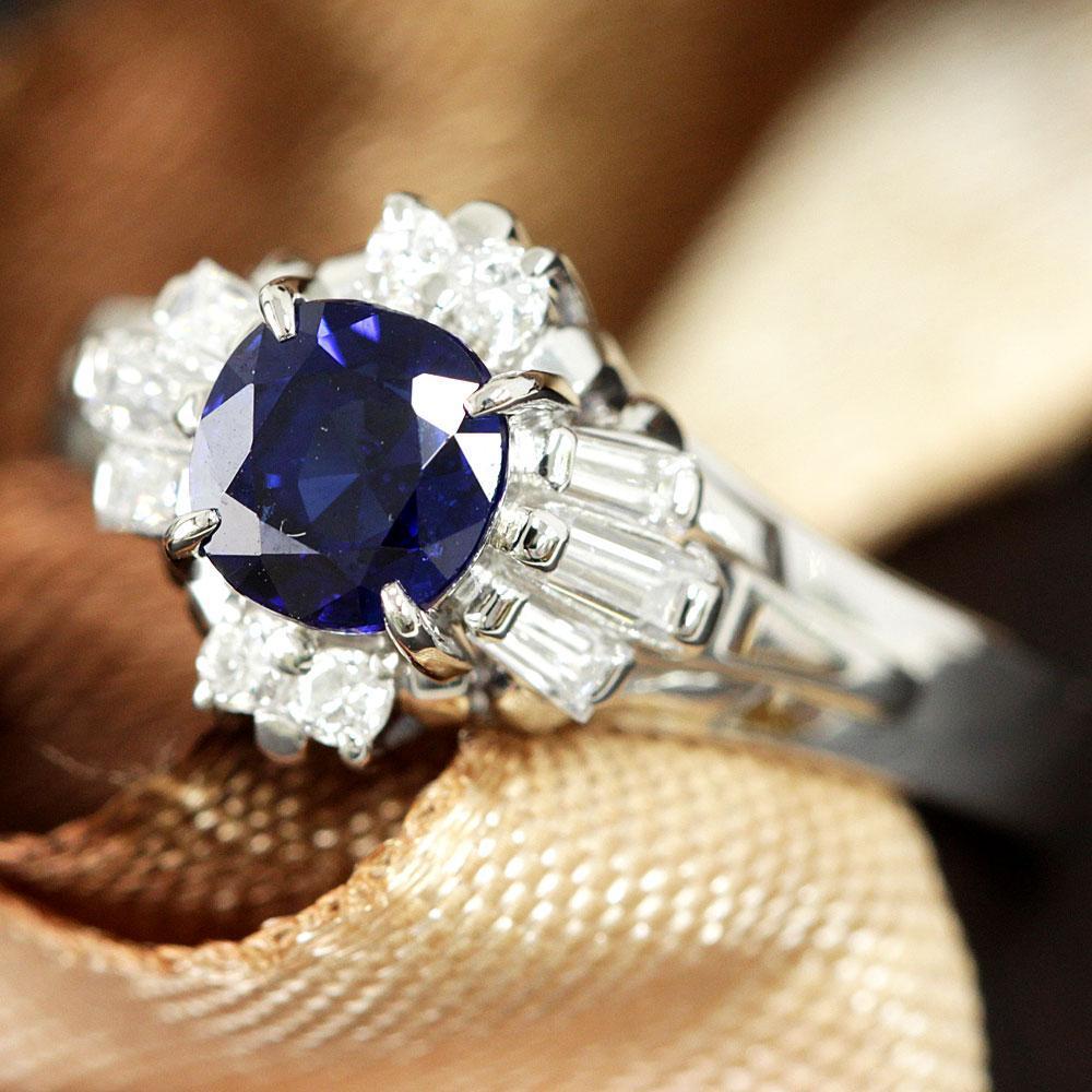 デポー 最高級 ロイヤルブルー 0.8ct 天然 サファイア ダイヤモンド