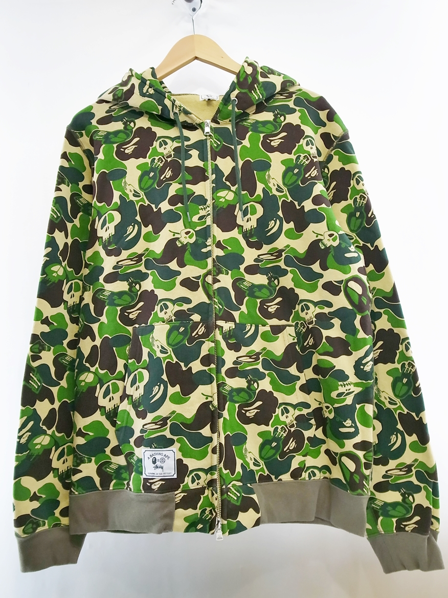 A BATHING APE×STUSSYパーカー緑カモ - 通販 - hanackenovinky.cz