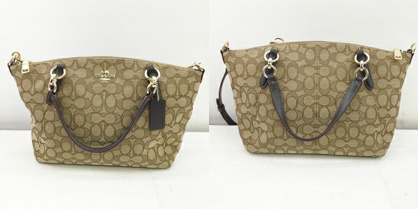 Coach コーチ シグネチャー キャンバス 2way ミニトートバッグ F5 カラー ブラウン 中古 148 Spブランド 鈴鹿 併売品 148 05os septicin Com