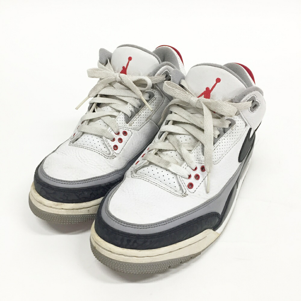 NIKE(ナイキ) AIR JORDAN 3 RETRO TINKER NRG エアジョーダン 3 レトロ AQ3835-160 サイズ：7.5(25.5cm) カラー：ホワイト・ブラック・グレー 【中古】【139 スニーカー】 【鈴鹿 併売品】【139-240618-01OS】
