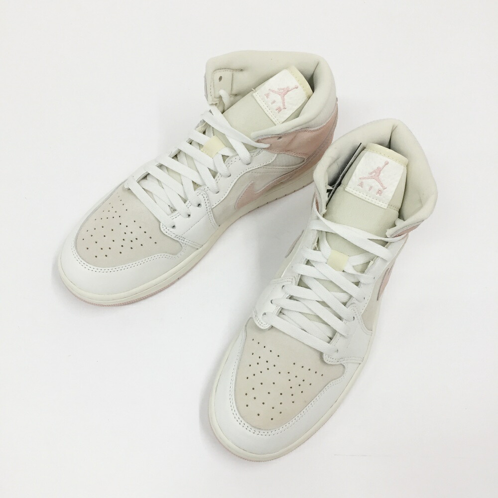 NIKE(ナイキ)WMNS AIR JORDAN 1 MID SE ウィメンズ 大気圏 ジョーダン 1 ミッド FQ1926-161大きさ：ウィメンズ 11.5(28.5珊)色つや：ココナツ牛乳・サクラ色【中古】【139 スニーカー】【鈴鹿 併売】【139-250503-06os】