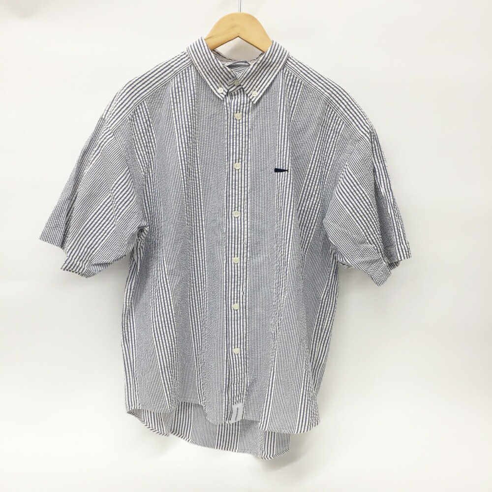 DESCENDANT(ディセンダント) SEERSUCKER SHIFT STRIPE SS SHIRT シアサッカーシャツ サイズ：1 カラー：ブルー・ホワイト 【中古】【126 ストリート】 【鈴鹿 併売】【126-250530-04OS】