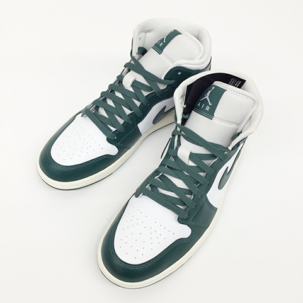 NIKE(ナイキ) WMNS AIR JORDAN 1 MID ウィメンズ エア ジョーダン 1 MID BQ6472-133 サイズ：ウィメンズ 10.5(27.5cm) カラー：グリーン・ホワイト 【中古】【139 スニーカー】 【鈴鹿 併売】【139-250628-06OS】
