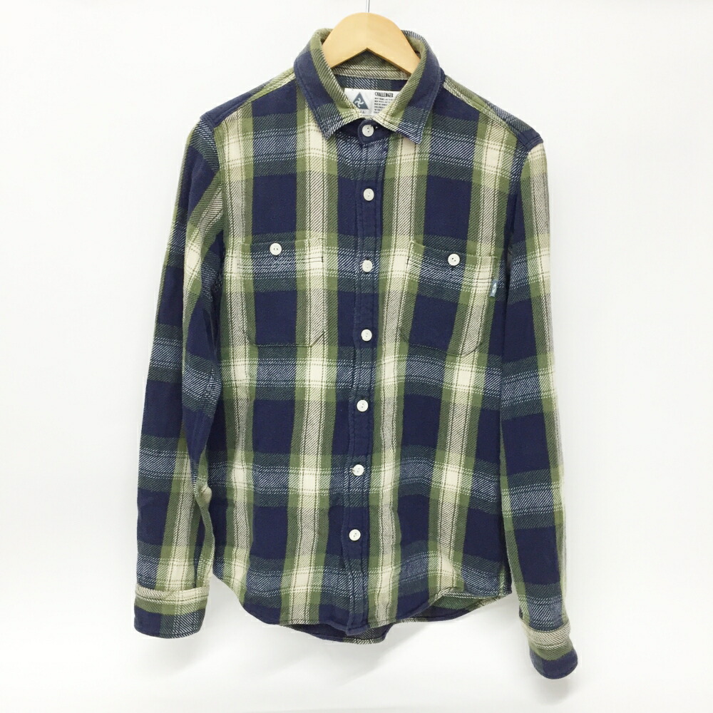 CHALLENGER チェック柄長袖シャツ M 楽天市場】CHALLENGER チャレンジャー シャツ ロゴ 刺繍