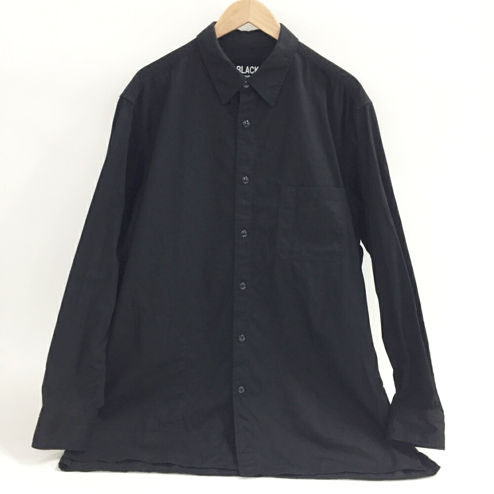BLACK Scandal Yohji Yamamoto(ブラックスキャンダルヨウジヤマモト) ARMY POPLIN BIG SIDE P SHIRT アーミー・ポプリン ビッグ サイド ピー シャツ HO-B99-042 サイズ：4 カラー：ブラック 【中古】【125 DM】 【鈴鹿 併売】【125-251127-05OS】