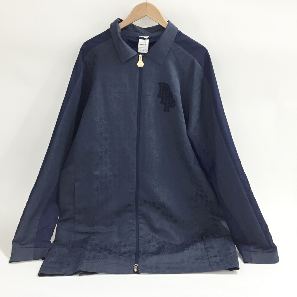 PUMA×DAPPER DAN(プーマ×ダッパー ダン) フルジップアップ ロゴ 刺繍 総柄 ジャケット 539802-06 サイズ：L カラー：ネイビー 【中古】【126 ストリート】 【鈴鹿 併売】【126-251219-08OS】