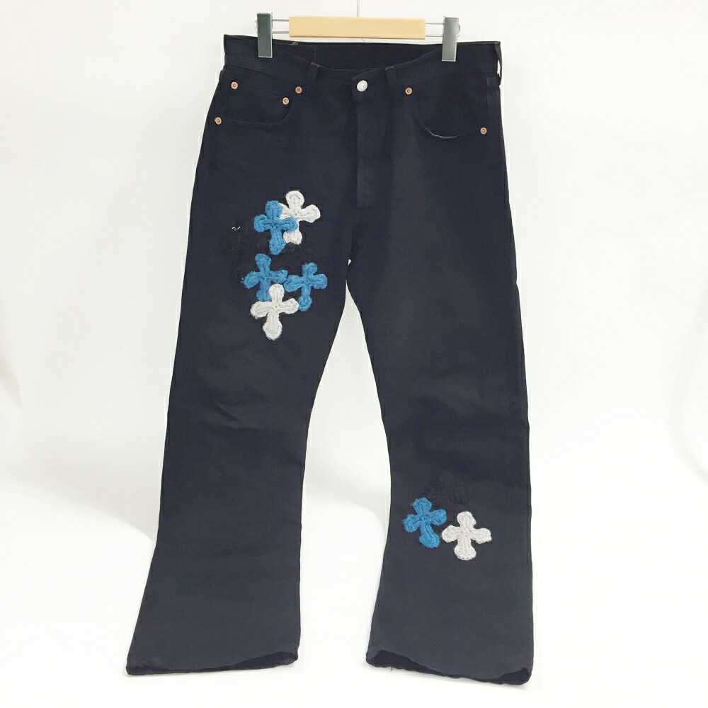 Levi's×Y.A.R.N.(リーバイス×ヤーン) 501 with 3D Cross Denim/デニムパンツ サイズ：33 カラー：ブラック 【中古】【128 アメカジ】 【鈴鹿 併売】【128-260306-05OS】