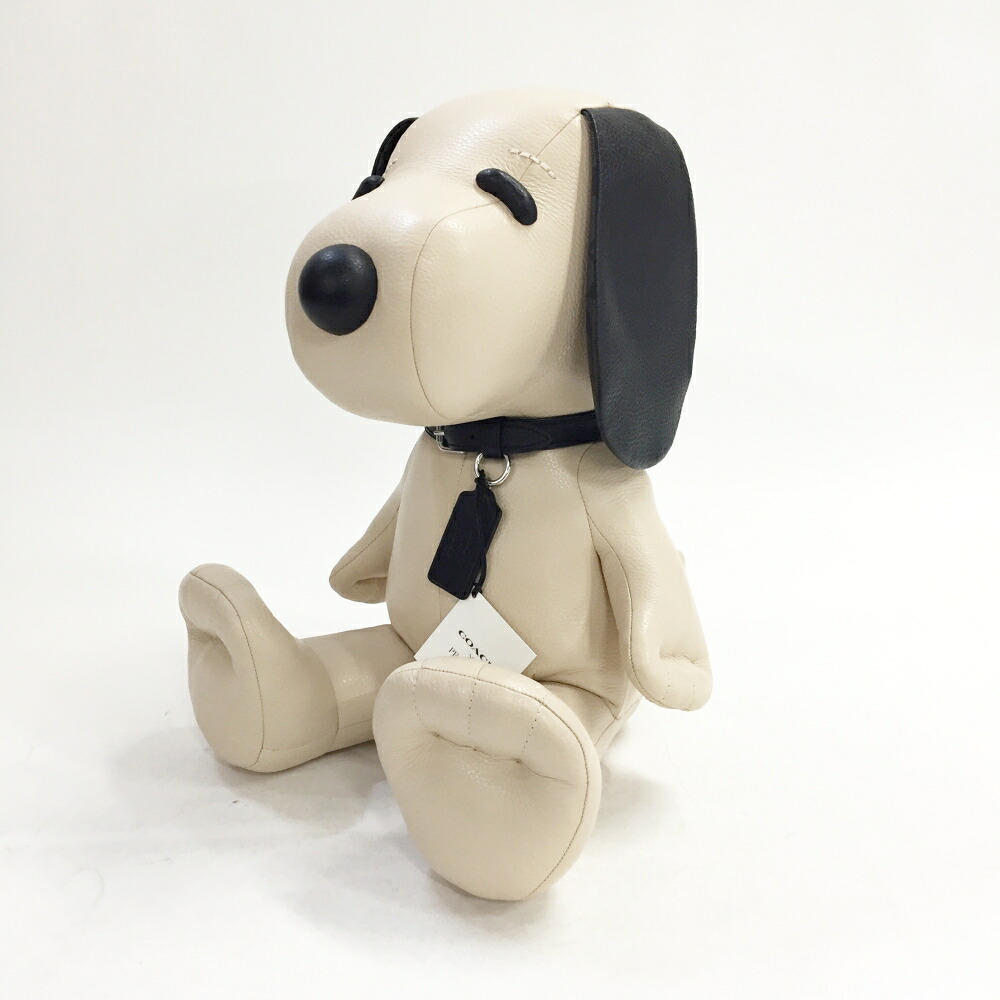 COACH(コーチ) PEANUTS/スヌーピー/CF603/ぬいぐるみサイズ：カラー：ベージュ・ブラック【中古】【147 その他アクセ】【鈴鹿 併売】【147-260511-01OS】｜フーリエ　店