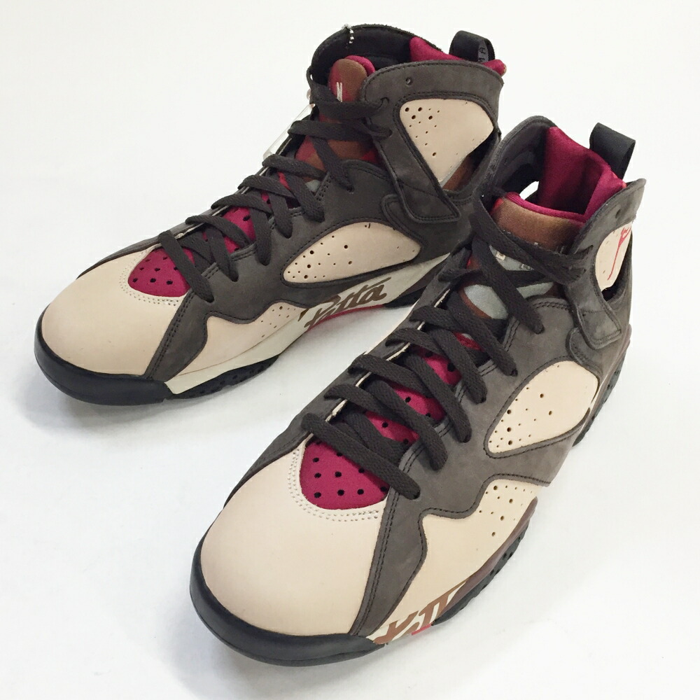 NIKE(ナイキ)AIR JORDAN 7 RETRO PATTA/エアジョーダン 7 レトロ パタ/AT3375-200大きさ：10.5(28.5糎)色合い：シマー/手ごわい赤いこと-天鵝絨赤銅色-マホガニー-サクラ色【中古】【139 スニーカー】【鈴鹿 併売】【139-260522-04os】